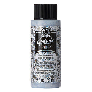 Folkart • glitterific pop acrylic paint silver lining 59ml