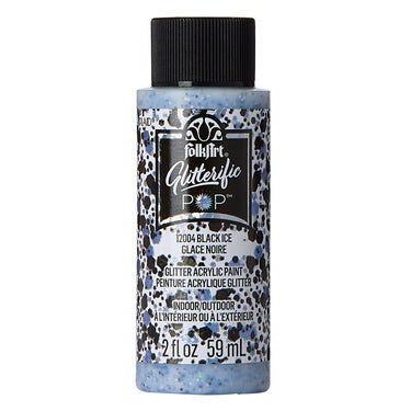 Folkart • glitterific pop acrylic paint black ice 59ml