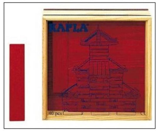 Kapla - kleur - constructiespeelgoed - rood - 40 plankjes