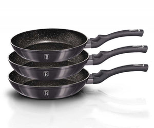 Berlinger haus carbon pro serie - pannenset - granieten coating - ø20, ø24, ø28 cm
