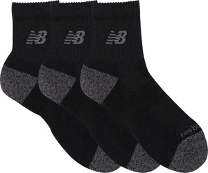 New balance active qtr socks 3 pack unisex sportsokken - black
