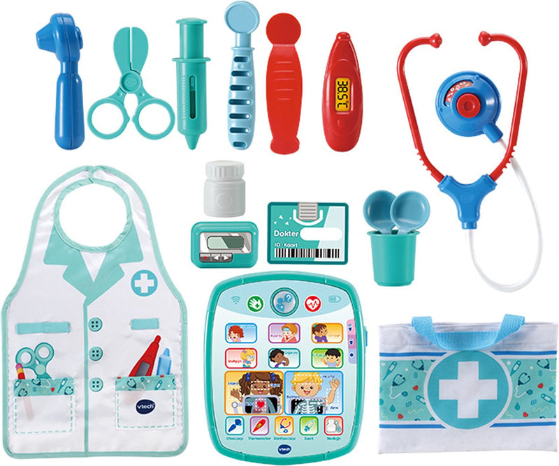 Afbeelding laden in galerijviewer, Vtech verzorg leer speelgoeddoktersset - educatief speelgoed - inclusief 15 accessoires - met gezongen liedjes
