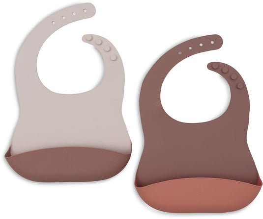Jollein slabbetjes siliconen - 2 stuks - blush shades
