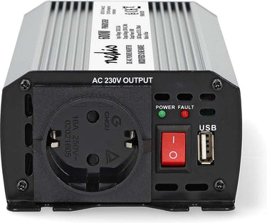 Nedis auto omvormer 600w – 12v 230v – stopcontact usb oplaadpoort – gemodificeerde sinusgolf – accuklemmen sigarettenaansteker – spanningsomvormer