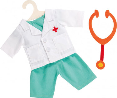 Heless poppen doktersoutfit met stethoscoop, 28-35 cm