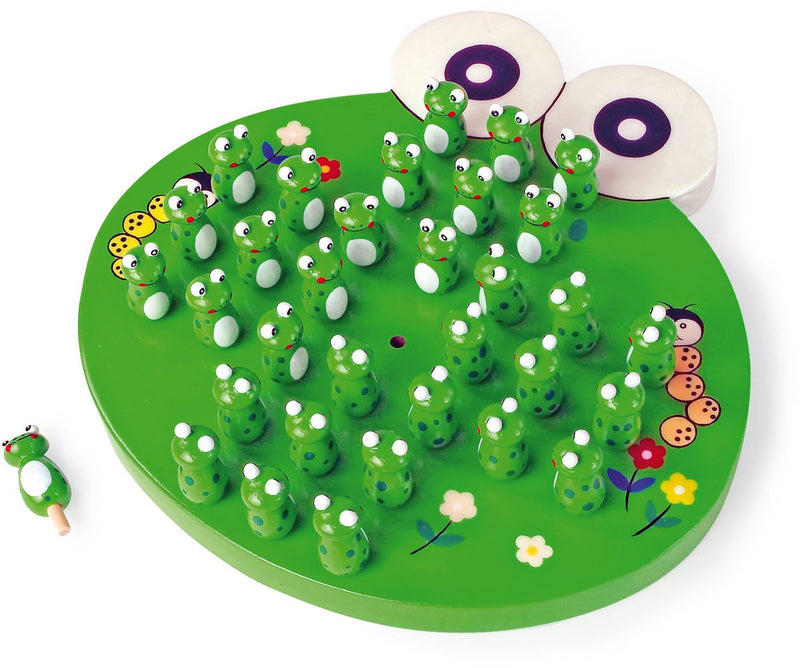 Afbeelding laden in galerijviewer, Small foot - houten spel solitaire kikker
