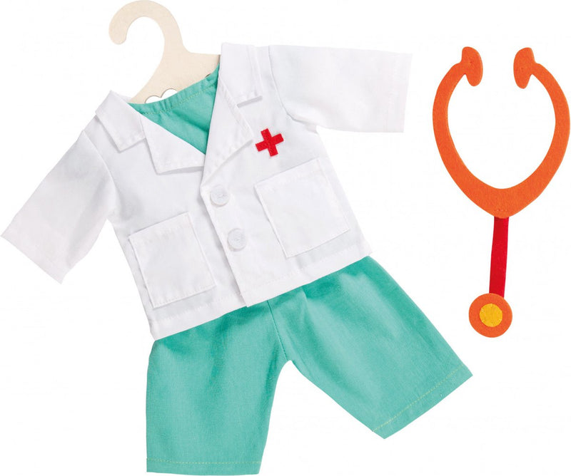 Afbeelding laden in galerijviewer, Heless poppen doktersoutfit met stethoscoop, 28-35 cm
