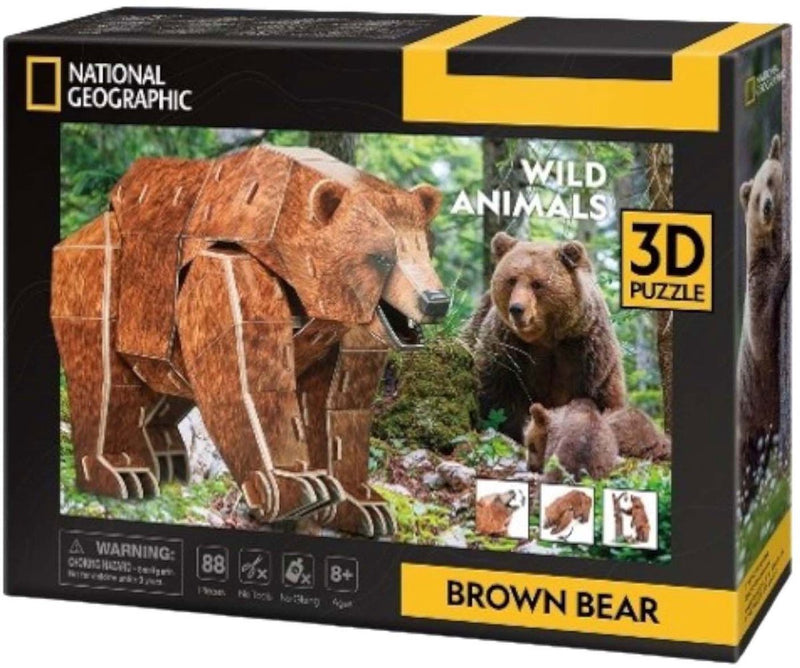 Afbeelding laden in galerijviewer, Cubic fun national geographic 3d-puzzel bruine beer - 88 stukjes - 8+ jaar
