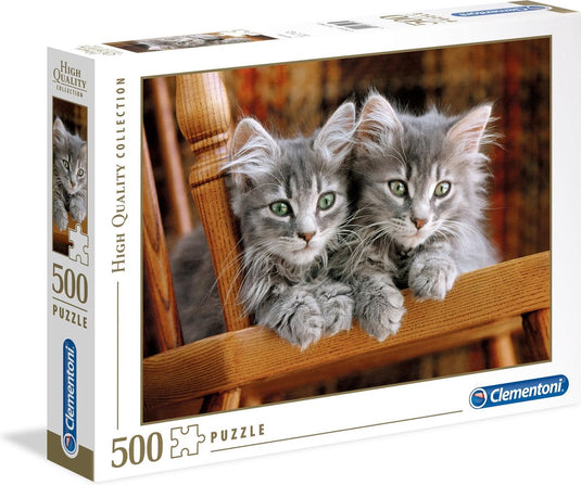 Clementoni - puzzel - 500 stukjes - twee kittens - high quality collection - vanaf 10 jaar