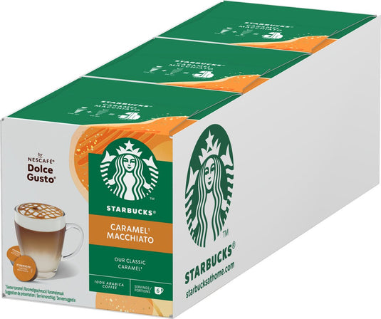 Starbucks by dolce gusto capsules caramel macchiato - 36 koffiecups voor 18 koppen koffie