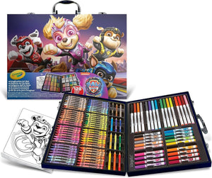 Crayola - hobbypakket - paw patrol mighty movie kleurkoffer - set met 128 onderdelen