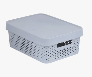 Keter curver infinity serie - opbergdoos - 11l - azuur - grijs - met deksel