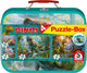 Schmidt - legpuzzel - dino's, puzzelbox, 2x60 2x100 stukjes in metalen koffer - kinderen - vanaf 6 jaar