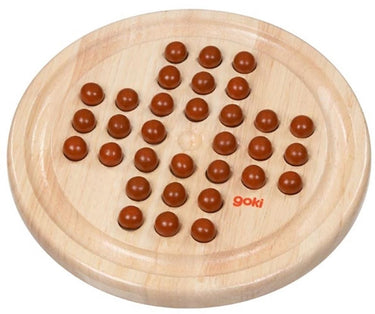 Goki solitaire spel 23x2cm - inclusief houten knikkers - gemaakt van rubberboomhout