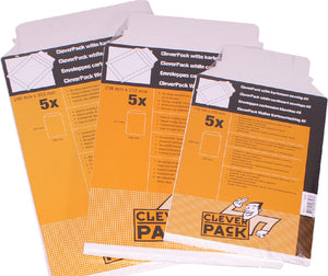 Cleverpack envelop a5 - 176x250mm karton wit - 5 stuks