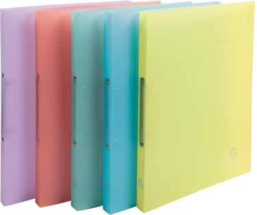 Exacompta ringmap chromaline ft a4, 2 ringen van 1,5 cm, geassorteerde pastelkleuren 5 stuks