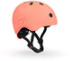 Scoot ride helmet – kinderhelm – s 51-55 cm – led achterlicht – magnetische sluiting – verstelbaar – peach