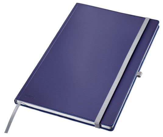 Leitz style notitieboek a4 gelijnd - met hardcover - 100 grams papier - titanium blauw