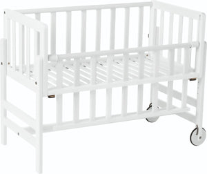 Geuther betty co-sleeper, aanschuifbed, wieg - met wielen - 45x90 cm - babybedje tot 9 kg - massief beukenhout - wit