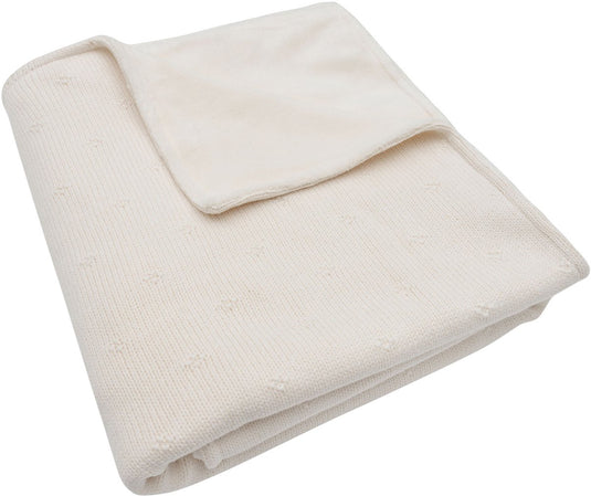 Jollein - deken wieg 75x100cm - wiegdeken, wiegdekentje, dekentje baby - cosy knit ivory velvet