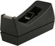 Creativ company plakbandhouder - verzwaard - zwart - kunststof - 7 x 17 cm - met afscheur kartels strip - voor normaal formaat rolletjes