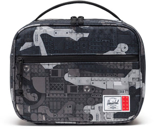 Herschel lego pop quiz lunch box - abstract bricks black