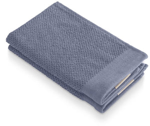 Walra gastendoek soft cotton popcorn - blauw - 2x 30x50
