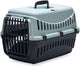 Beeztees gipsy eco reismand kat - transportbox kat klein huisdier - afneembare bovenkant lichtblauw zwart - 45x26x29 cm