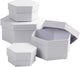 Creativ company kartonnen hexagonale dozen h: 4-7 cm d: 6.5-12 cm wit 3 stuks