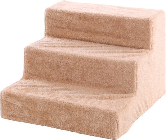 Flamingo hondentrap – easy step – honden trap – opstap hond – hondentrap 3 treden – 41x43x30 cm – beige