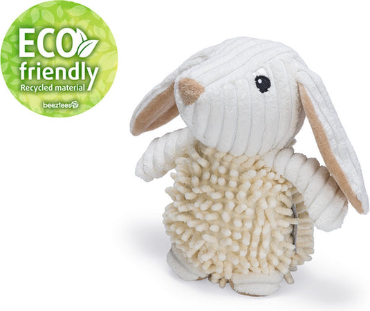 Beeztees eco hondenknuffel konijn jenno - hondenspeelgoed - 21cm
