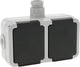 Peha spatwaterdicht contactdoos opbouw 2v horizont randaarde wartel m20