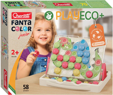 Quercetti play eco+ fantacolor insteek mozaïek junior (58-delig)