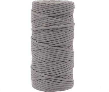 Vaessen creative macrame touw - donkergrijs - 3mmx100m