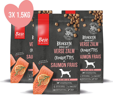 Rosewood best for your friend by - hondenbrokken - verse zalm - tarwevrij - 3 zakken à 1,5 kg