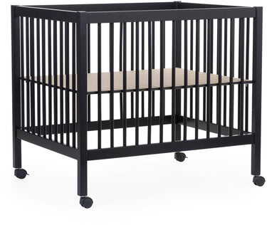 Childhome park 97 box met wieltjes - hout - 0 tot 36m - zwart - 98 x 78 x 82 cm
