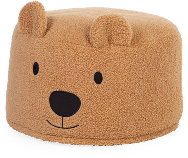Childhome teddy beer poef – 40x40x25 cm – zachte beige poef met afneembare wasbare hoes – voor kinderen vanaf 2 jaar