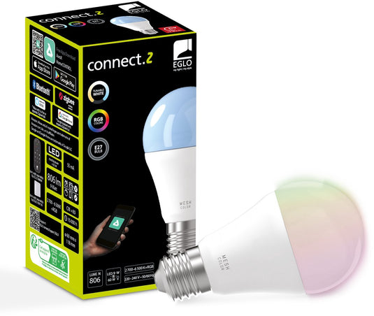 Eglo connect.z smart led lamp - e27 - ø 6 cm - instelbaar rgb wit licht - dimbaar - zigbee