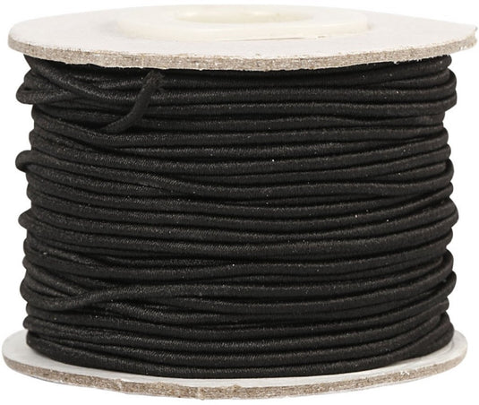 Creativ company elastiek dikte 1mm zwart, 25m