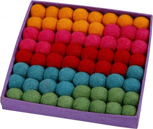 Creativ company wol kralen 20mm sterke kleuren 64 stuks