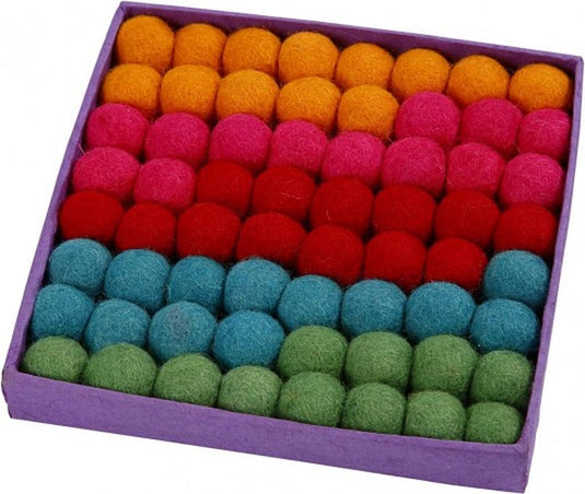 Creativ company wol kralen 20mm sterke kleuren 64 stuks