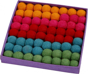 Creativ company wol kralen 20mm sterke kleuren 64 stuks