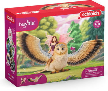 Schleich bayala - elfje op glitteruil - speelfiguur - kinderspeelgoed voor jongens en meisjes - 5 tot 12 jaar - 70789