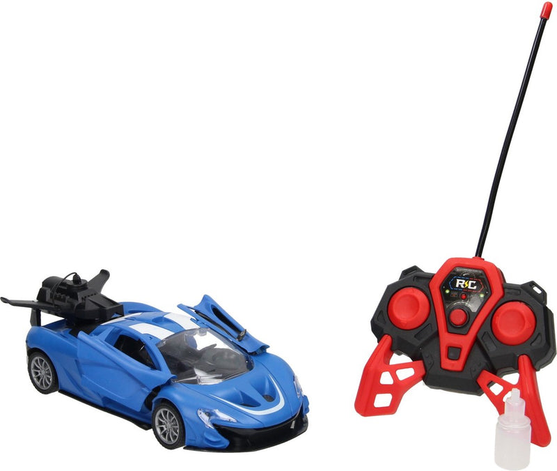 Afbeelding laden in galerijviewer, Lobbes speelgoed bv rc sportwagen met stoomfunctie blauw

