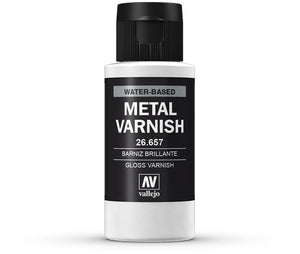 Vallejo hobbyverf - 26657 gloss metal varnish - water based (60 ml) verf flesje - 60 ml