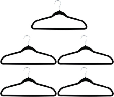 Alpina fluwelen kledinghangers – 10 stuks – anti-slip kleerhangers – broekhangers – zwart