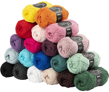Creativ company katoen garen l: 170 m 8 4 kleuren assorti 20x50gr