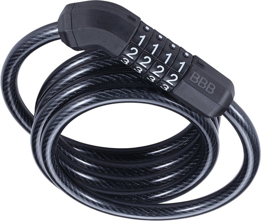 Bbb cycling quickcode coil cable fietsslot - kabelslot fiets cijferslot - codeslot - zwart - 120 x 0,8 cm - bbl-66