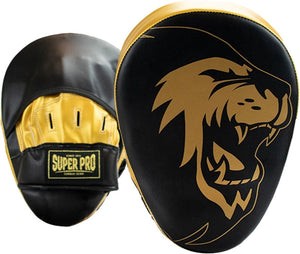 Super pro combat gear handpads curved pu zwart goud