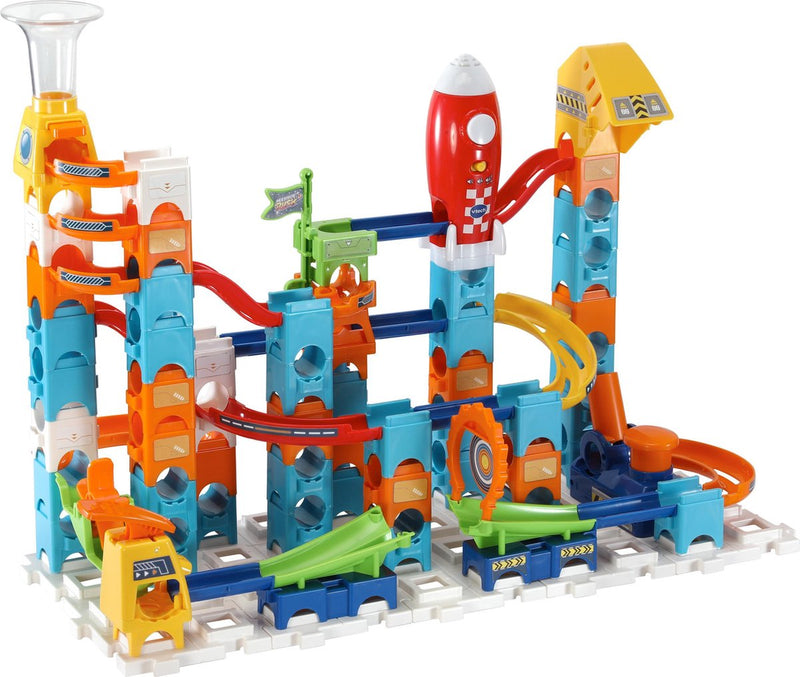 Chargez l'image dans la visionneuse de la galerie, Vtech marble rush rocket set elektronisch m100e knikkerbaan - 79 onderdelen - incl. 10 knikkers met licht- en geluidseffecten - cadeau - speelgoed 3 tot 12 jaar
